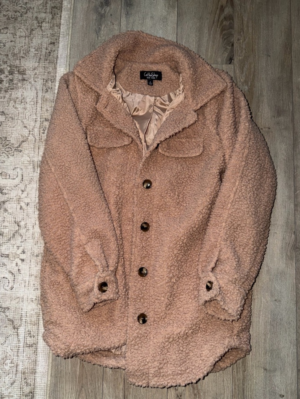 CoffeeShop Plush Teddy Coat Jacket